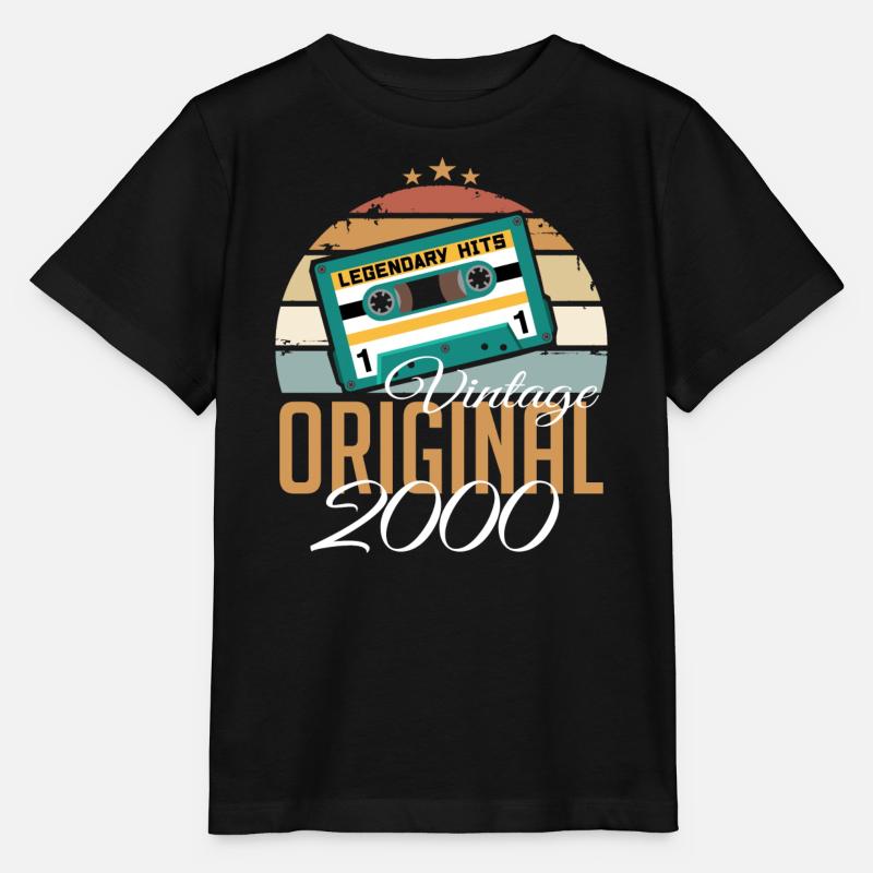 Vintage 2000 Born Original 2000 Birthday - Stanley/Stella MINI CREATOR Kids’ T-Shirt - black