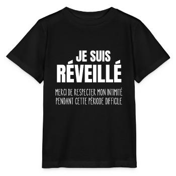 je suis réveillé - T-shirt bio MINI CREATOR Stanley/Stella Enfant - noir - Devant - Mikhail (115cm)