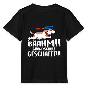 Grundschule geschafft, Schulkind, Geschenkidee - Stanley/Stella Kinder T-Shirt MINI CREATOR  - Schwarz - Vorne - Mikhail (115cm)