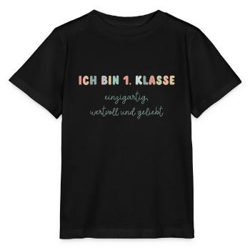 Ich bin 1. Klasse - Stanley/Stella Kinder T-Shirt MINI CREATOR  - Schwarz - Vorne - Mikhail (115cm)