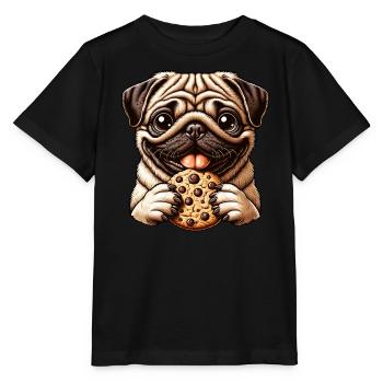Drôle Carlin, Biscuits, Dessert, Dessert - T-shirt bio MINI CREATOR Stanley/Stella Enfant - noir - Devant - Mikhail (115cm)