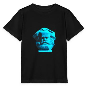 Karl-Marx-Monument, Chemnitzer Nischel. Blau - Stanley/Stella Kinder T-Shirt MINI CREATOR  - Schwarz - Vorne - Mikhail (115cm)