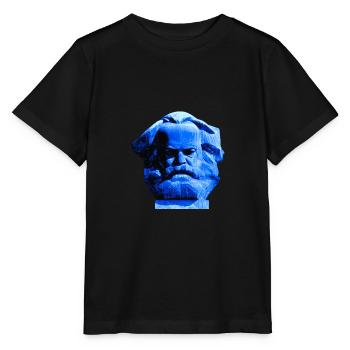 Karl-Marx-Monument, Chemnitzer Nischel. Dunkelblau - Stanley/Stella Kinder T-Shirt MINI CREATOR  - Schwarz - Vorne - Mikhail (115cm)