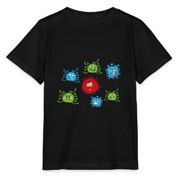 Virus Corona Virus Coronavirus Covid-19 - T-shirt bio MINI CREATOR Stanley/Stella Enfant - noir - Devant - Mikhail (115cm)