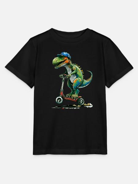 Stuntscooter Dinosaurier - Stanley/Stella Kinder T-Shirt MINI CREATOR - Schwarz