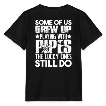 Plumbers Play With Pipes - Stanley/Stella MINI CREATOR Kids’ T-Shirt - black - Front - Mikhail (115cm)