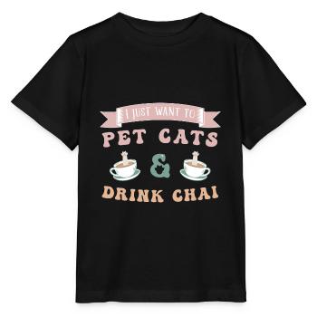 Chai Latte Tee trinken Teetrinker - Stanley/Stella Kinder T-Shirt MINI CREATOR  - Schwarz - Vorne - Mikhail (115cm)