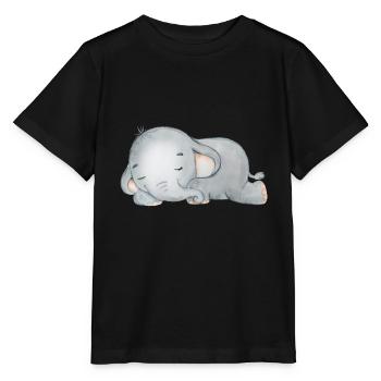 Elefanten Familie Mama Baby T-Shirt - Stanley/Stella Kinder T-Shirt MINI CREATOR  - Schwarz - Vorne - Mikhail (115cm)