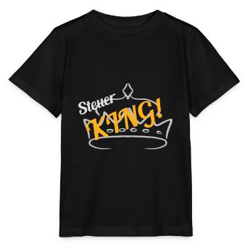 Steuer King - Stanley/Stella Kinder T-Shirt MINI CREATOR  - Schwarz - Vorne - Mikhail (115cm)