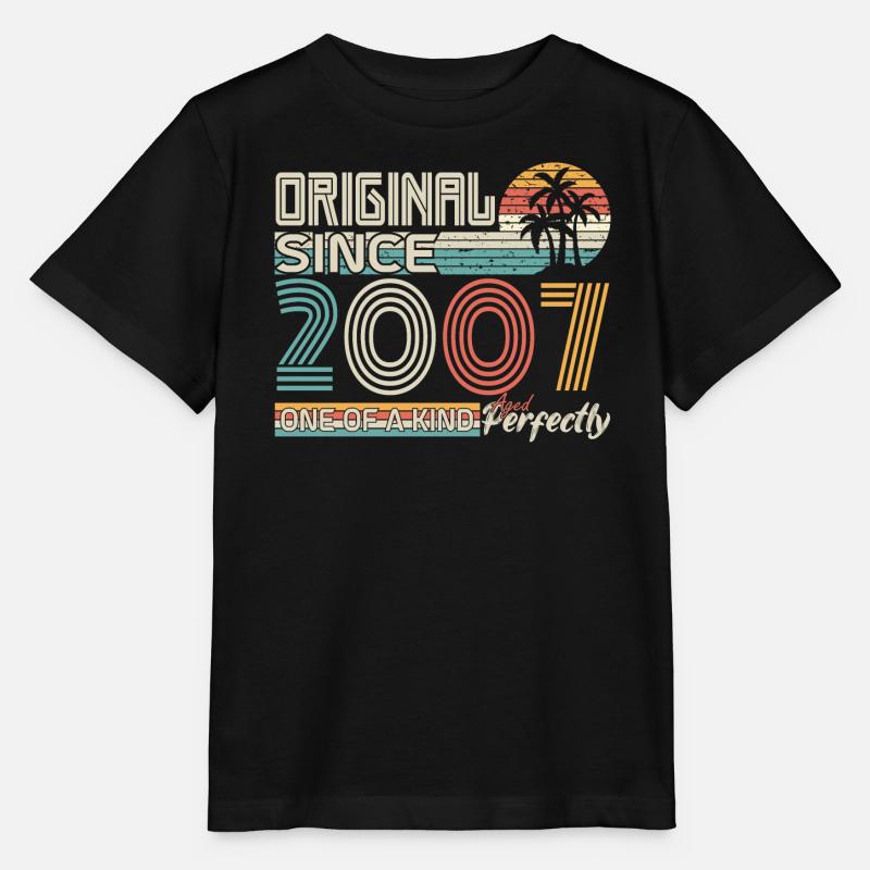 2007 anniversaire 2007 né en 2007 anniversaire - T-shirt bio MINI CREATOR Stanley/Stella Enfant - noir