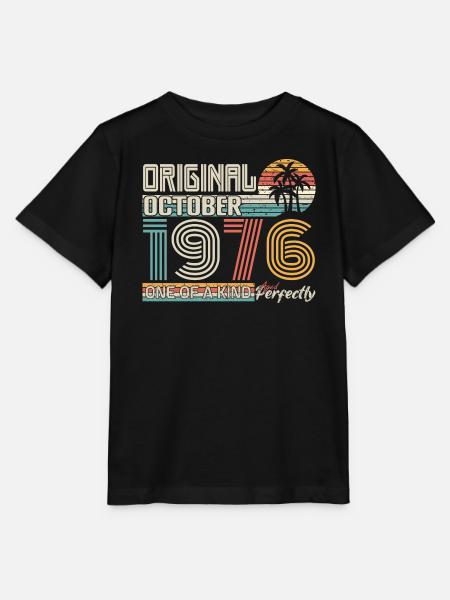 Oktober 1976 Geburtstag Oktober 1976 Geschenk 1976 - Stanley/Stella Kinder T-Shirt MINI CREATOR  - Schwarz