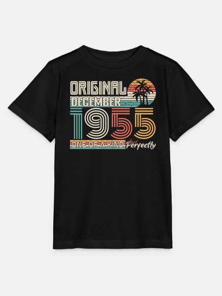 Décembre 1955 anniversaire December 1955 cadeau - Stanley/Stella T-shirt MINI CREATOR til børn - sort