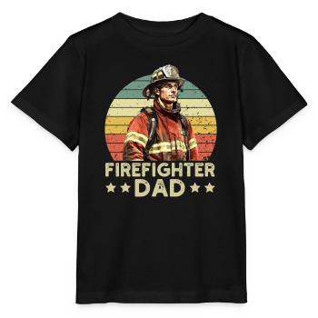 Firefighter Dad - Stanley/Stella MINI CREATOR Kids’ T-Shirt - black - Front - Mikhail (115cm)