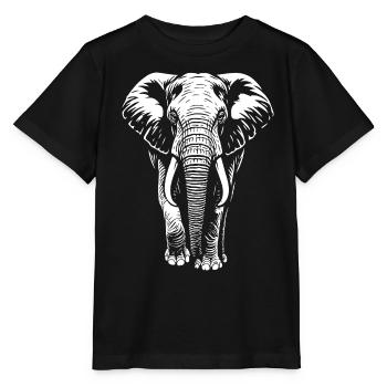 Elephant - Big Game, Tusk, Ivory - Stanley/Stella MINI CREATOR Kids’ T-Shirt - black - Front - Mikhail (115cm)