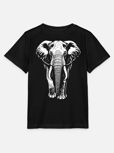 Elefant - Großwild, Stoßzahn, Elfenbein - Stanley/Stella Kinder T-Shirt MINI CREATOR  - Schwarz