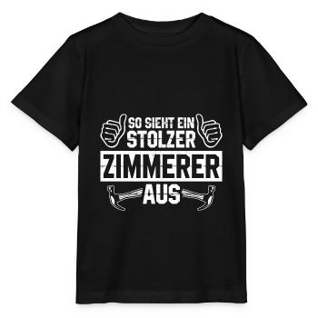 Zimmerer | Zimmerei Handwerk Handwerker Geschenke - Stanley/Stella Kinder T-Shirt MINI CREATOR  - Schwarz - Vorne - Mikhail (115cm)