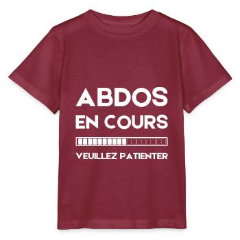 abs in progress please wait! sport - Stanley/Stella MINI CREATOR Kids’ T-Shirt - burgundy - Front - Kain (125cm)