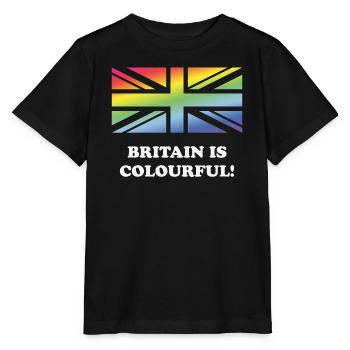 Großbritannien ist bunt! (Union Jack, Großbritannien) - Stanley/Stella Kinder T-Shirt MINI CREATOR  - Schwarz - Vorne - Mikhail (115cm)