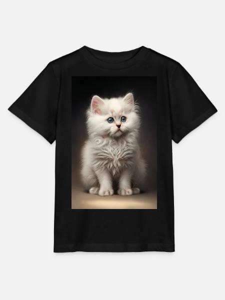 Weißes Kätzchen - Stanley/Stella Kinder T-Shirt MINI CREATOR - Schwarz