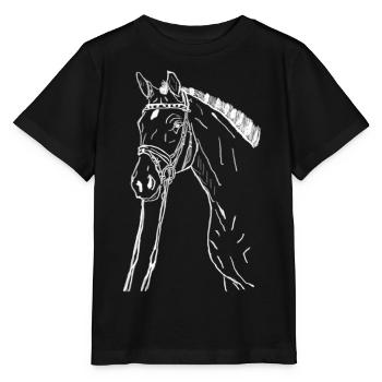 Cheval - T-shirt bio MINI CREATOR Stanley/Stella Enfant - noir - Devant - Mikhail (115cm)