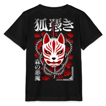 Japan Kitsune - Walddämon - Stanley/Stella Kinder T-Shirt MINI CREATOR  - Schwarz - Vorne - Mikhail (115cm)