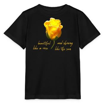 beautiful rose - Stanley/Stella MINI CREATOR Kids’ T-Shirt - black - Front - Mikhail (115cm)