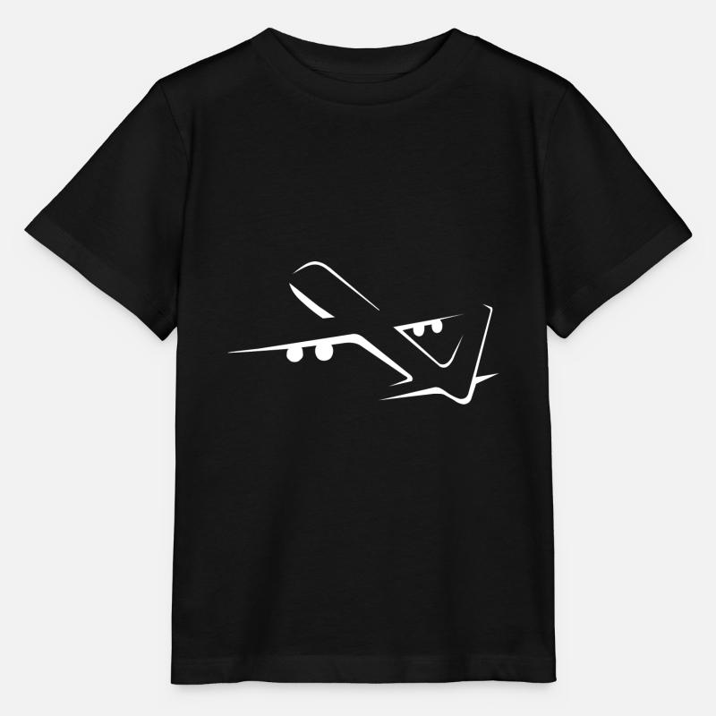 Flugzeug - Stanley/Stella Kinder T-Shirt MINI CREATOR  - Schwarz