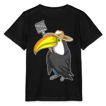 Tukan Landwirt Harke Bauernhof - Stanley/Stella Kinder T-Shirt MINI CREATOR  - Schwarz - Vorne - Mikhail (115cm)