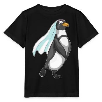 Pinguin Braut Schleier Hochzeit - Stanley/Stella Kinder T-Shirt MINI CREATOR  - Schwarz - Vorne - Mikhail (115cm)