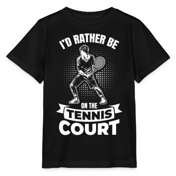 Je préfère être sur le court de tennis - T-shirt bio MINI CREATOR Stanley/Stella Enfant - noir - Devant - Mikhail (115cm)