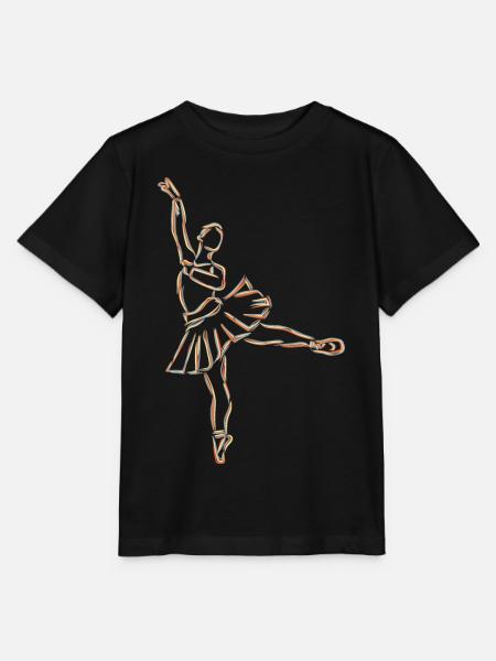 Ballett Mädchen Zeichnung - Stanley/Stella Kinder T-Shirt MINI CREATOR - Schwarz