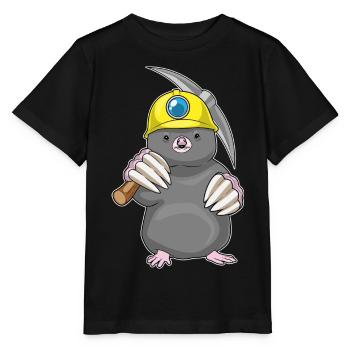 Mineur de taupe Pioche Exploitation minière - T-shirt bio MINI CREATOR Stanley/Stella Enfant - noir - Devant - Mikhail (115cm)