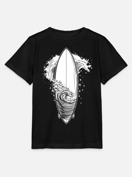 Surfbrett Skizze - Stanley/Stella Kinder T-Shirt MINI CREATOR  - Schwarz