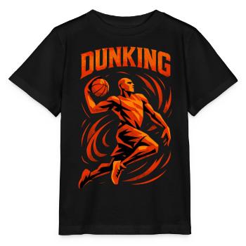 Basketball Dunk Throw Player Dunking Gift - Stanley/Stella MINI CREATOR Kids’ T-Shirt - black - Front - Mikhail (115cm)