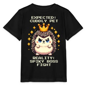 Stacheliger Bosskampf | lustiger Igel Spruch - Stanley/Stella MINI CREATOR Kids’ T-Shirt - black - Front - Mikhail (115cm)