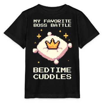 Lieblingsbosskampf | Gute-Nacht-Kuscheln - Stanley/Stella MINI CREATOR Kids’ T-Shirt - black - Front - Mikhail (115cm)