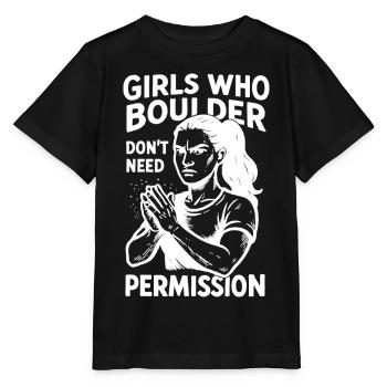 Bouldering strong women - bouldering without permission - Stanley/Stella MINI CREATOR Kids’ T-Shirt - black - Front - Mikhail (115cm)