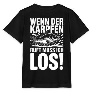 Wenn der Karpfen ruft - Stanley/Stella Kinder T-Shirt MINI CREATOR  - Schwarz - Vorne - Mikhail (115cm)