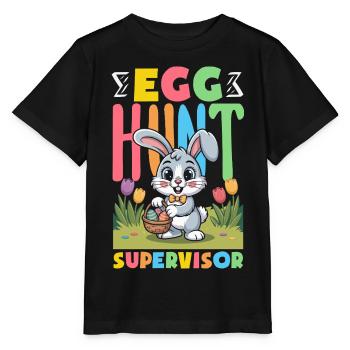 Joyeuse Pâques, douce chasse aux œufs du lapin, œufs de Pâques - T-shirt bio MINI CREATOR Stanley/Stella Enfant - noir - Devant - Mikhail (115cm)