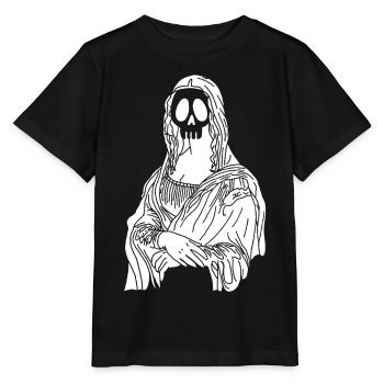 Crâne de la Joconde (blanc) - T-shirt bio MINI CREATOR Stanley/Stella Enfant - noir - Devant - Mikhail (115cm)