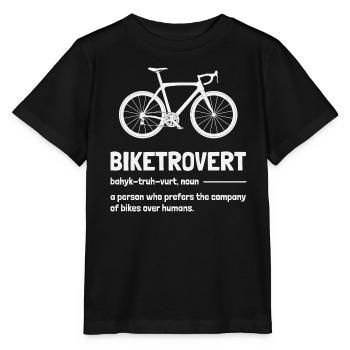 Biketrovert Funny Cycling Quote Introvert Cyclist - Stanley/Stella MINI CREATOR Kids’ T-Shirt - black - Front - Mikhail (115cm)
