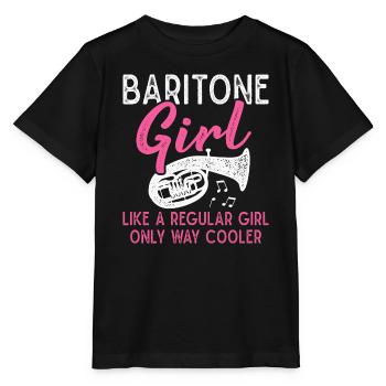 Baritone Horn Girl Orchestra Musician - Stanley/Stella MINI CREATOR Kids’ T-Shirt - black - Front - Mikhail (115cm)
