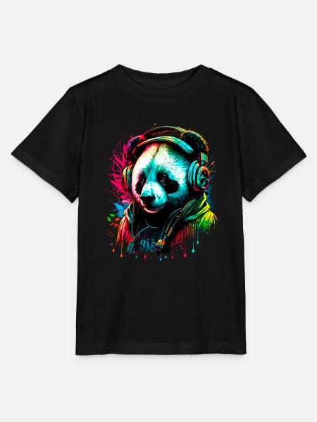 Abstrakter Pandabär - Stanley/Stella Kinder T-Shirt MINI CREATOR - Schwarz