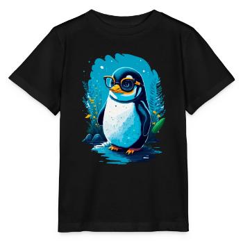 Niedlicher Pinguin - Stanley/Stella Kinder T-Shirt MINI CREATOR  - Schwarz - Vorne - Mikhail (115cm)