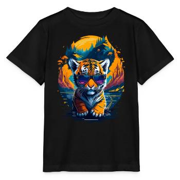 Mignon bébé tigre - T-shirt bio MINI CREATOR Stanley/Stella Enfant - noir - Devant - Mikhail (115cm)