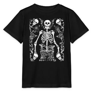 Costume de squelette Crâne d’Halloween Horreur gothique - T-shirt bio MINI CREATOR Stanley/Stella Enfant - noir - Devant - Mikhail (115cm)