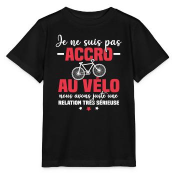 Je ne suis pas accro au vélo - T-shirt bio MINI CREATOR Stanley/Stella Enfant - noir - Devant - Mikhail (115cm)