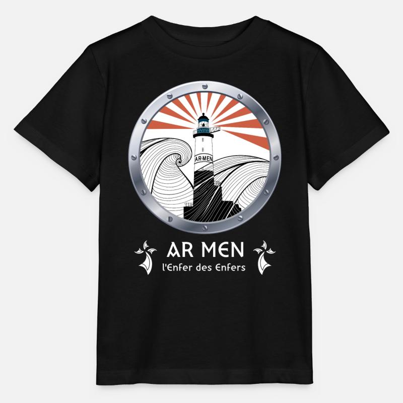 Phare d'AR MEN - BRETAGNE - T-shirt bio MINI CREATOR Stanley/Stella Enfant - noir