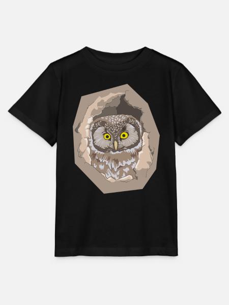 Eule - Stanley/Stella Kinder T-Shirt MINI CREATOR - Schwarz
