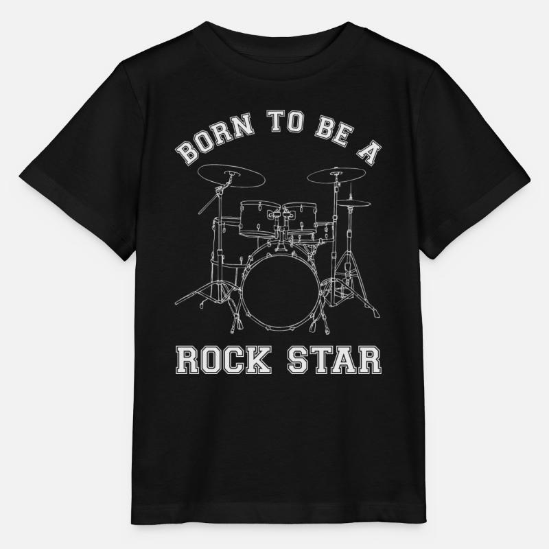Born To Be A Rock Star Drums - Stanley/Stella Kinder T-Shirt MINI CREATOR - Schwarz
